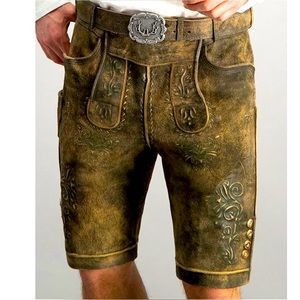 NWT Men’s Auth Leather Lederhosen w belt! sz 3xl